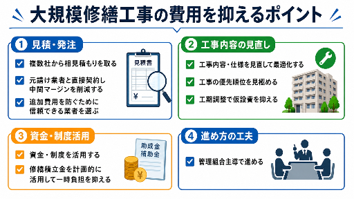 大規模修繕の費用を安く抑える方法